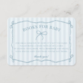 Blue Coquette Bow Pastel Duschbücher für Baby Begleitkarte