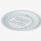 Blue Coquette Bow Pastell Brautparty Brunch Pappteller (Schrägansicht)