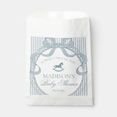 Blue Coquette Bow Rocking Hors Baby Shower Dessert Geschenktütchen (Vorderseite)