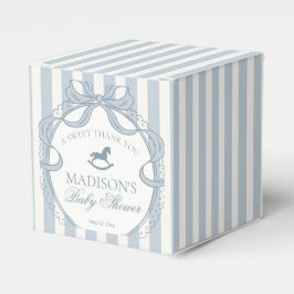 Blue Coquette Bow Rocking Horse Baby Shower Geschenkschachtel