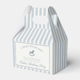 Blue Coquette Bow Rocking Horse Birthday Favor Box Geschenkschachtel