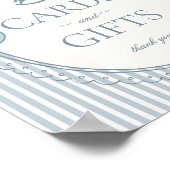 Blue Coquette Bow Rocking Horse Cards & Gifts Poster (Ecke)