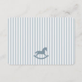 Blue Coquette Bow Rocking Horse Diaper Raffle Card Begleitkarte (Rückseite)