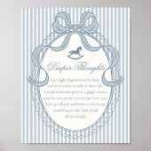 Blue Coquette Bow Rocking Horse Diaper Thoughts Poster (Vorne)