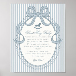 Blue Coquette Bow Rocking Horse Dont Say Baby Poster
