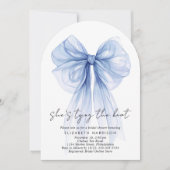 Blue Coquette Bow Watercolor Arch Brautparty Einladung (Vorderseite)