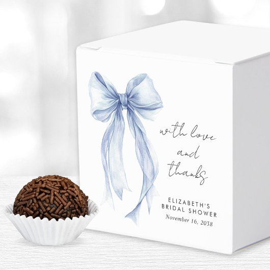 Blue Coquette Bow Watercolor Brautparty Geschenkschachtel