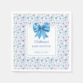 Blue Coquette Bow Wildblume Floral Baby Dusche Serviette (Vorderseite)