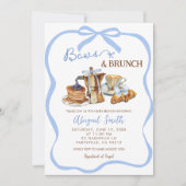 Blue coquette bows and brunch baby shower einladung (Vorderseite)