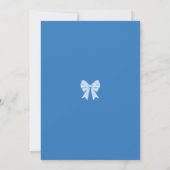 Blue Coquette Bows Elegante Grosse Einladung (Rückseite)