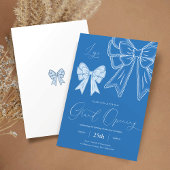 Blue Coquette Bows Elegante Grosse Einladung