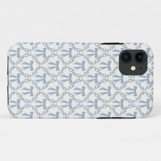 Blue Coquette Bows, Trellis, Preppy Case-Mate iPhone Hülle (Rückseite (Horizontal))