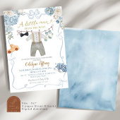 Blue Coquette Boy Baby Kleidung Baby Dusche Einladung