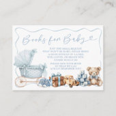 Blue Coquette Carriage Baby Shower Books for Baby Begleitkarte (Vorderseite)