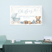 Blue Coquette Carriage Baby Shower Large Banner (Messeveranstaltung)