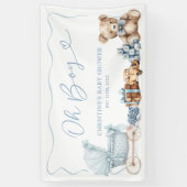 Blue Coquette Carriage Baby Shower Large Banner (Vertikal)