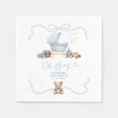 Blue Coquette Carriage Baby Shower Paper Napkins Serviette (Vorderseite)