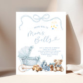 Blue Coquette Carriage How Big Is Mom Belly Sign Poster