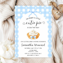 Blue Coquette Cutie Pie Baby Shower Einladung