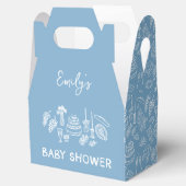 Blue Coquette Moderne Babydusche Geschenkschachtel (Geöffnet)