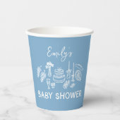 Blue Coquette Moderne Babydusche Pappbecher (Vorderseite)