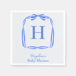 Blue Coquette Monogram Personalisiert Napkin Serviette
