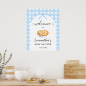 Blue Coquette Pie Baby Shower Welcome Poster (Küche)