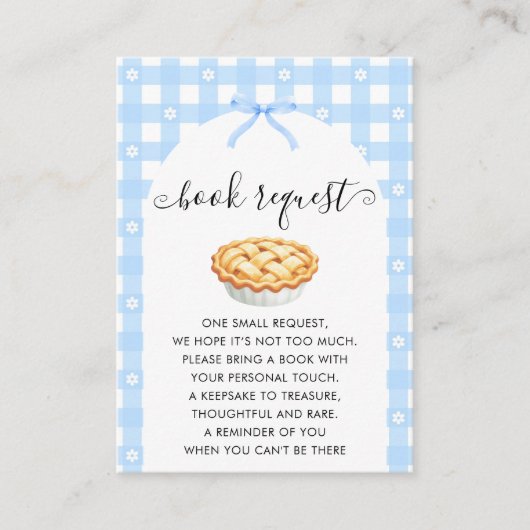 Blue Coquette Pie Book Request Begleitkarte (Vorderseite)