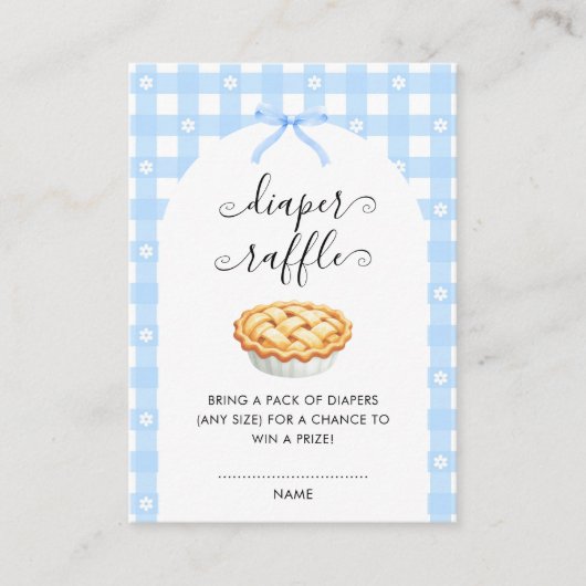 Blue Coquette Pie Diaper Raffle Begleitkarte (Vorderseite)