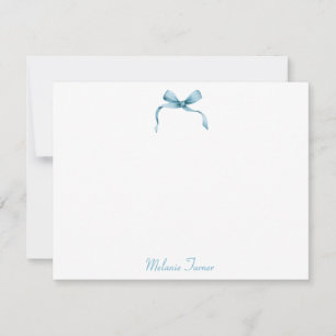 Blue Coquette Ribbon Personalisierte Mitteilungska Mitteilungskarte