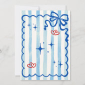 Blue Coquette She is Ready to POP Invitation Einladung (Rückseite)