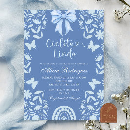 Blue Coquette Talavera Cielito Lindo Baby Shower Einladung