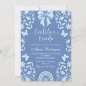 Blue Coquette Talavera Cielito Lindo Baby Shower Einladung (Vorderseite)