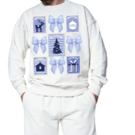Blue Coquette Weihnachten Postal Briefmarke Sweatshirt