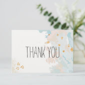 Blue Coral Abstrakt Dankeskarte (Stehend Vorderseite)