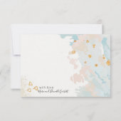 Blue Coral Abstrakt Dankeskarte (Rückseite)