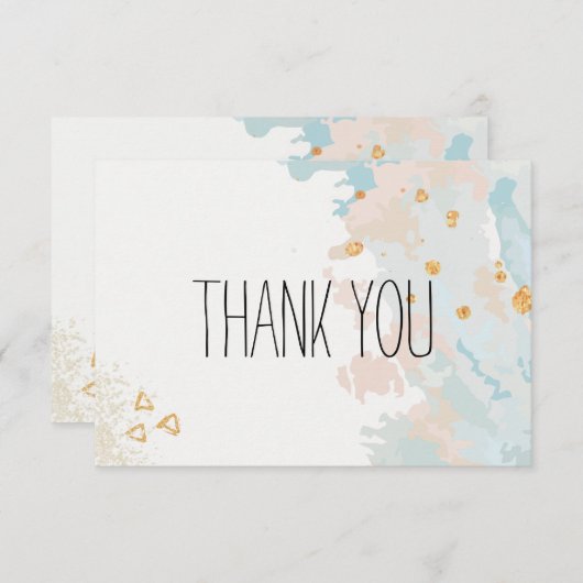 Blue Coral Abstrakt Dankeskarte (Vorne/Hinten)