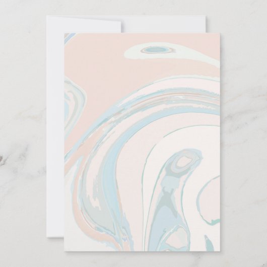Blue Coral Abstrakt Einladung (Rückseite)