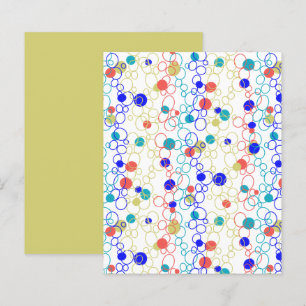 Blue Coral Aqua Circles Ovals Scrapbook Paper
