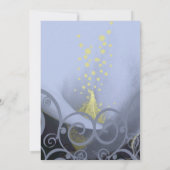 Blue Coral Calla Lily Floral Wedding Einladung (Rückseite)