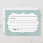 Blue Coral Holiday Cookie Swap Einladende Kochkart Einladung (Rückseite)