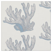 Blue Coral Juul Coastal Beach House Fabric Stoff (Nahaufnahme)