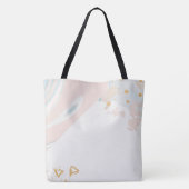 Blue Coral Marble Trendy Initial Name Monogram Tasche (Rückseite)