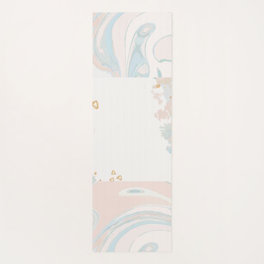 Blue Coral Marble Trendy Monogram Yoga Mat Yogamatte (Rückseite)