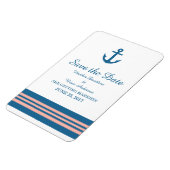 Blue Coral Nautical Anchor Speichern Sie das Date Magnet (Linke Seite)
