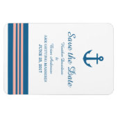 Blue Coral Nautical Anchor Speichern Sie das Date Magnet (Horizontal)