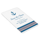 Blue Coral Nautical Anchor Speichern Sie das Date Magnet (Rechte Seite)