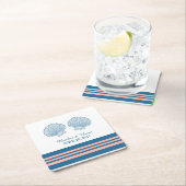 Blue Coral Nautical Seashells Paper Untersetzer (Vor Ort)