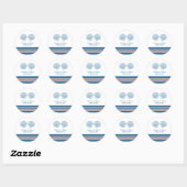 Blue Coral Nautical Seashells Wedding Stickers (Blatt)
