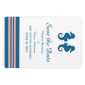 Blue Coral Nautical Seepferd Save the Date Magnet (Horizontal)